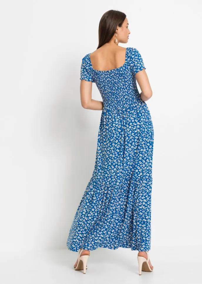 Bodyflirt Eco Viscose Printed Maxi Dress, Blue