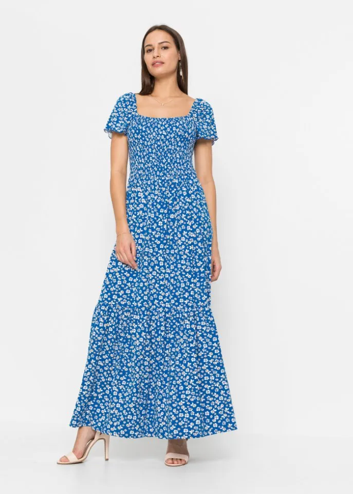 Bodyflirt Eco Viscose Printed Maxi Dress, Blue