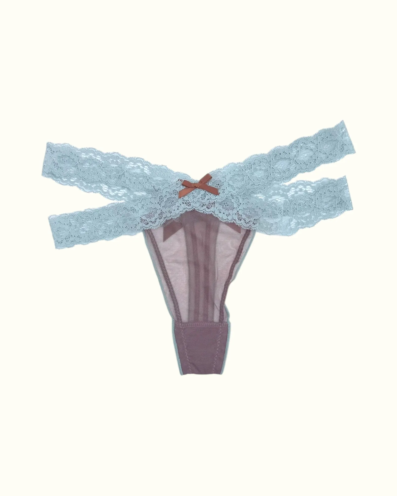 Elegant Lace-Trimmed Panties with Satin Bow Accent
