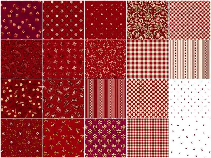 Garnets and Gingham Fat Quarter Bundle