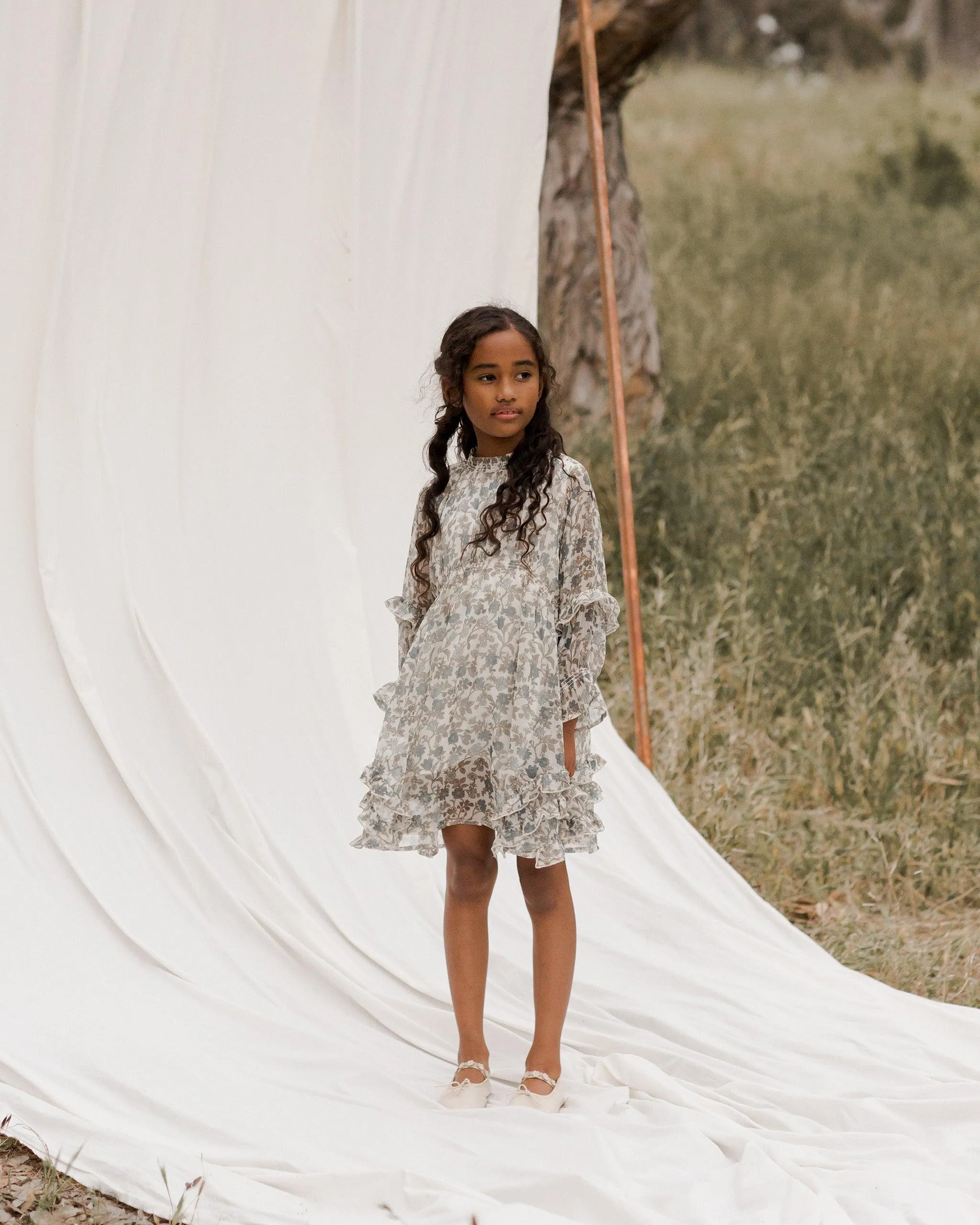 Girls Dresses | Mirabelle Dress in Cornflower Blue | Noralee