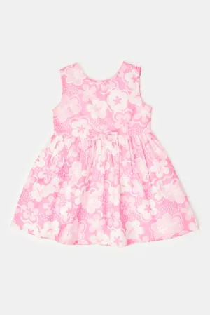 Infant Girls Pink Floral Summer Dress